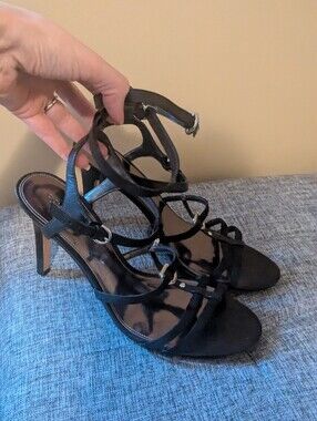 Coach Black Strappy Heels